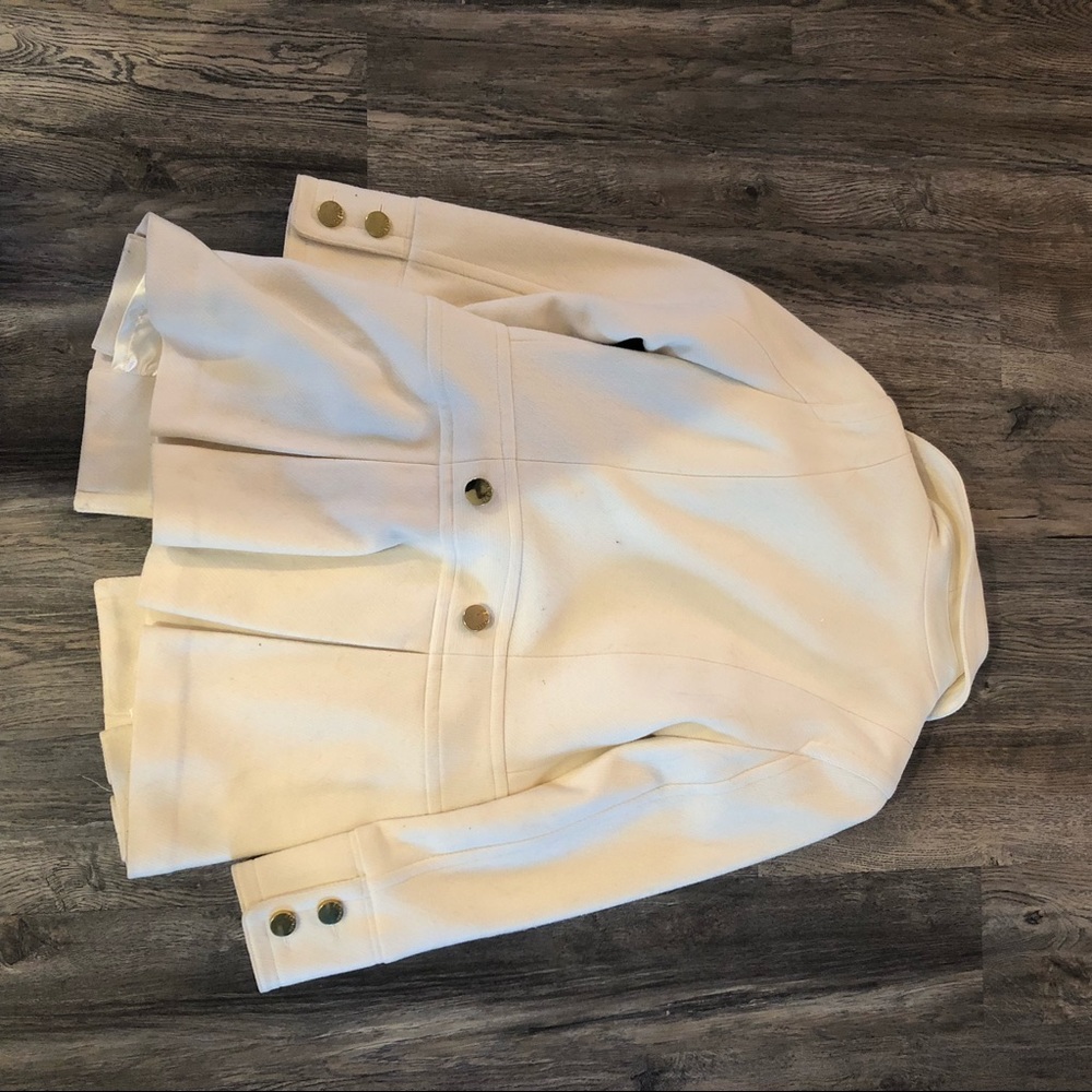 Express Cream Pea Coat with Gold Buttons - Picture 7 of 8